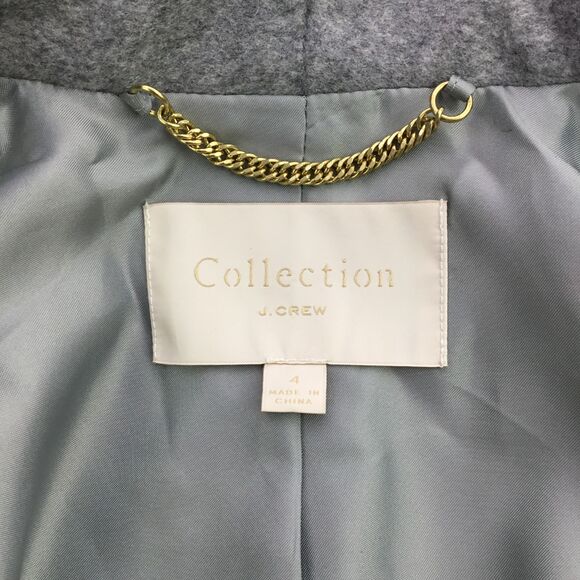 J. Crew Collection Womens Long Wool Cashmere Coat sz 4 Gray Open Front J6145 - Picture 11 of 14